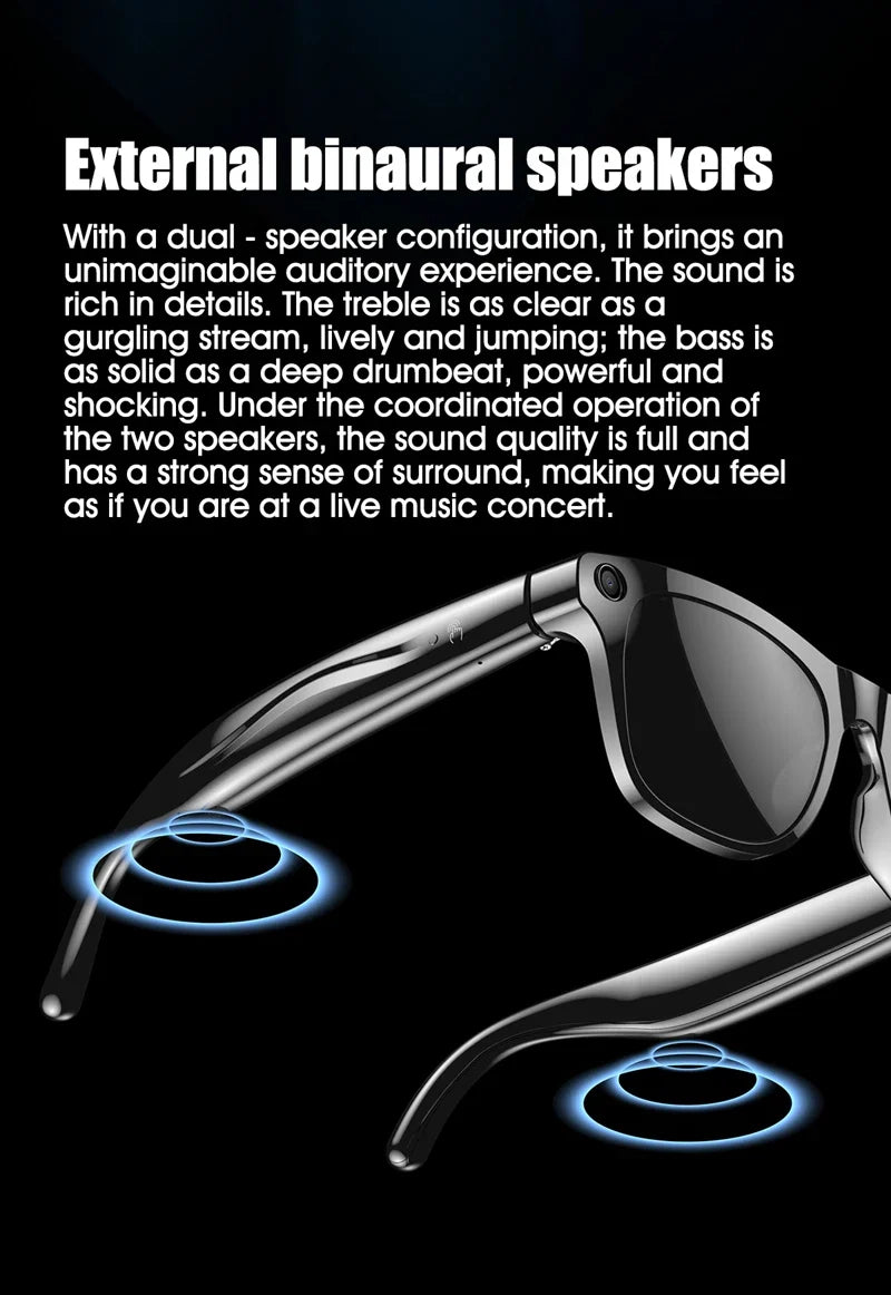 4K AI Smart Glasses with Camera & Translator