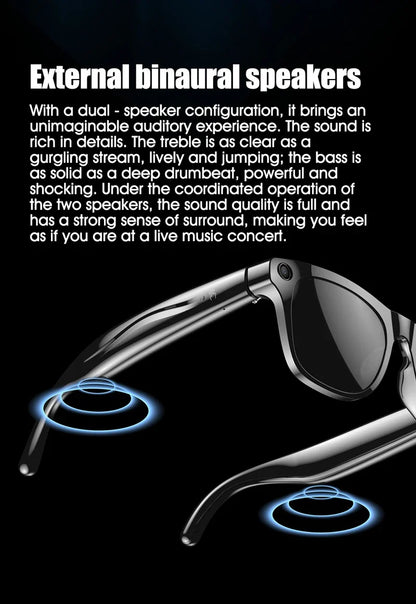 4K AI Smart Glasses with Camera & Translator