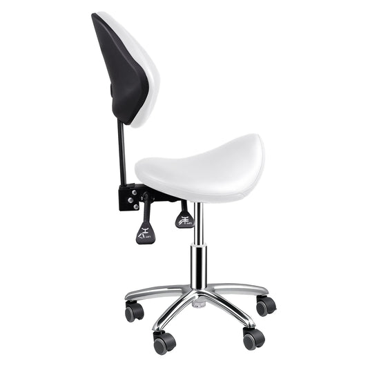 Rolling Saddle Chair with Back Support