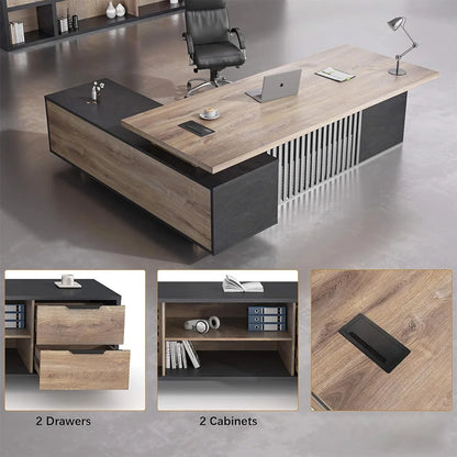 The Sovereign Grand Executive Office Desk with Integrated Storage Cabinet