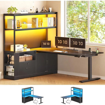 Reversible L-Shaped Standing Desk