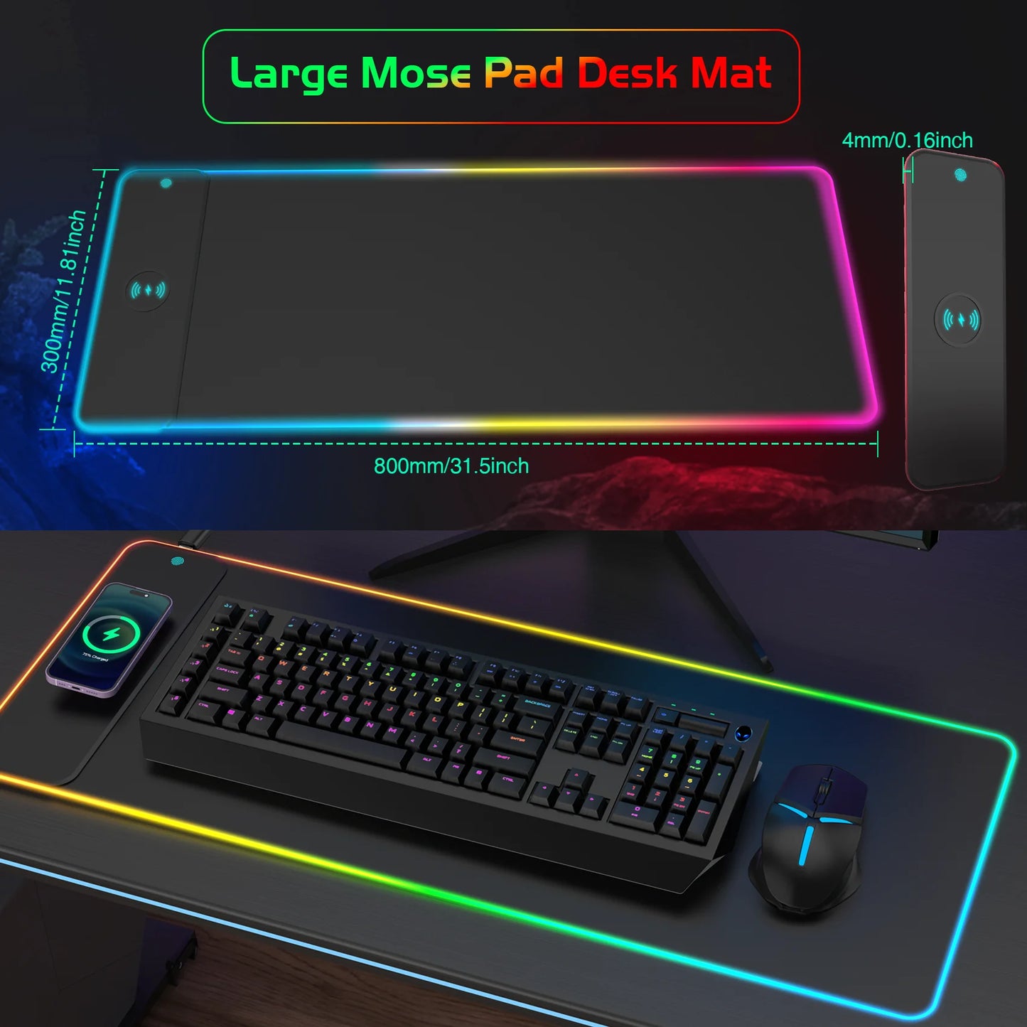 NeonCharge RGB Wireless Mouse Pad