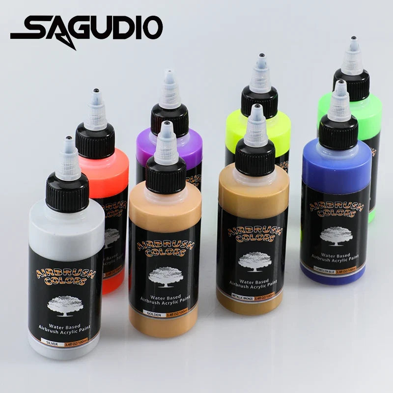 8-Color Airbrush Paint Set
