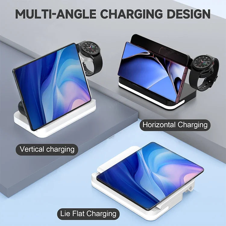 AuraCharge Pro 6-in-1 Wireless Charging Station with LED Clock