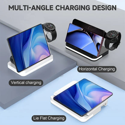 AuraCharge Pro 6-in-1 Wireless Charging Station with LED Clock