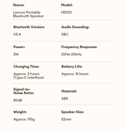 Lenovo HD103 Bluetooth Speaker