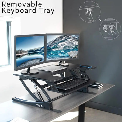 Adjustable Standing Desk Converter with Keyboard Tray