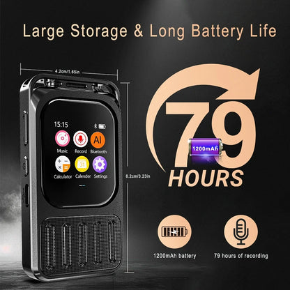AI Recorder with Touchscreen & 79H Battery