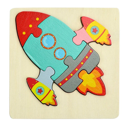 3D Wooden Animal & Vehicle Puzzle Set