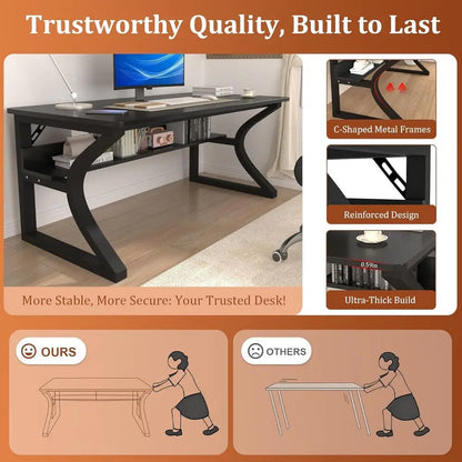 Deep-Top Computer Desk