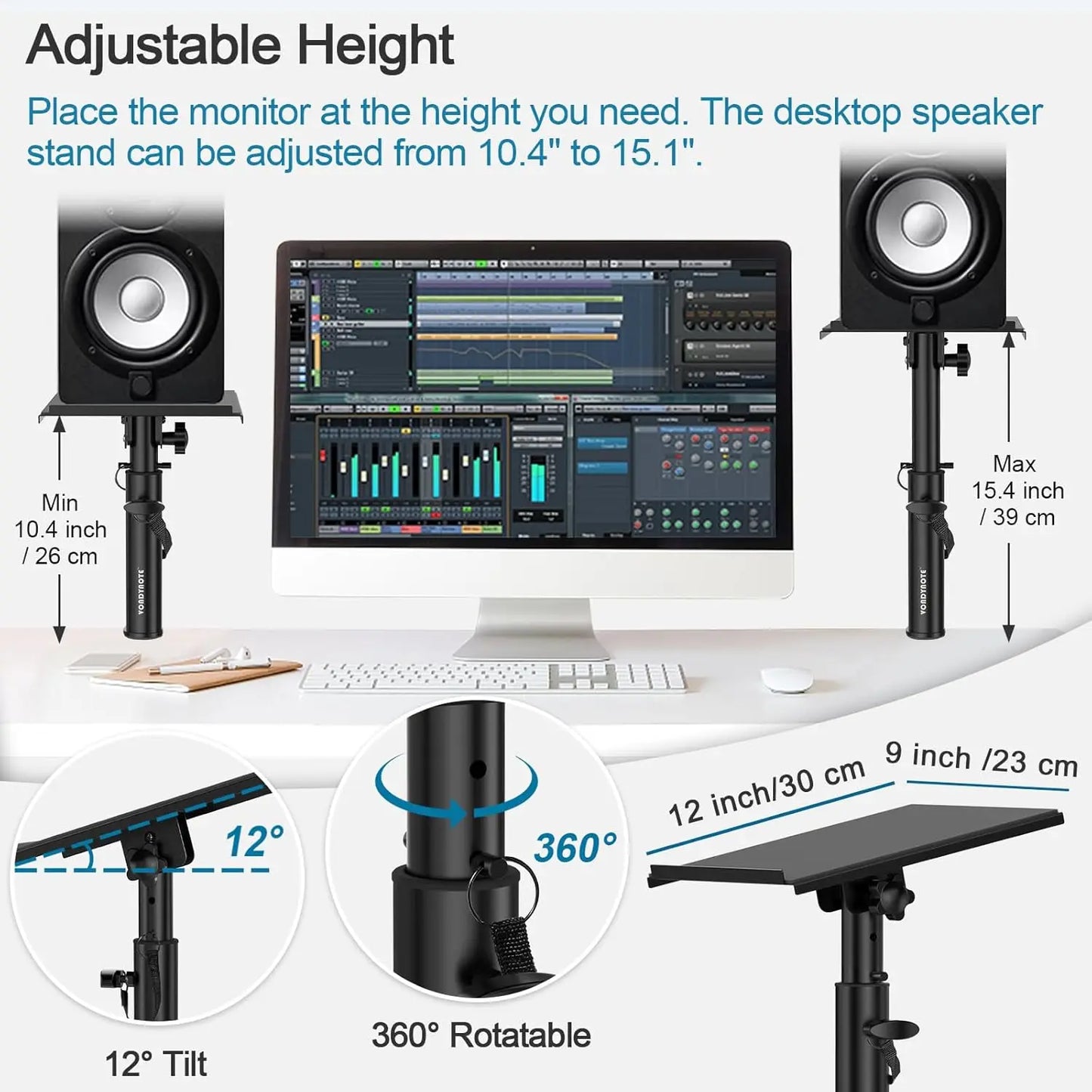 Heavy Duty Studio Monitor Stands (Pair)