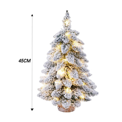 Snow Flocked Tabletop Christmas Tree | 45 cm with LED Lights