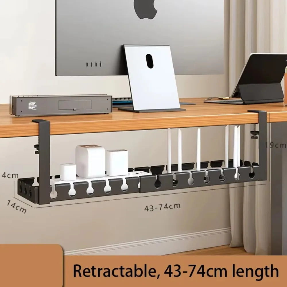 Extendable Under-Desk Cable Management Tray