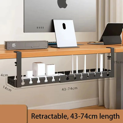 Extendable Under-Desk Cable Management Tray