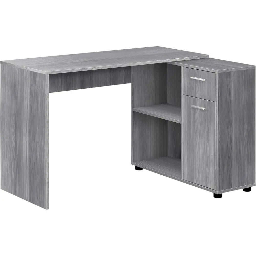 L-Shaped Desk with Cabinet