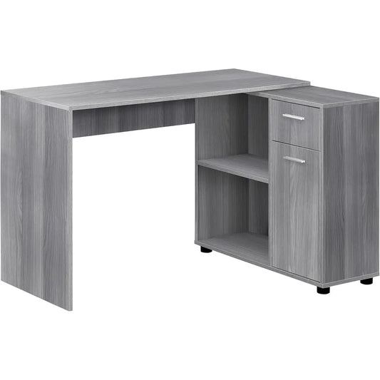 L-Shaped Desk with Cabinet