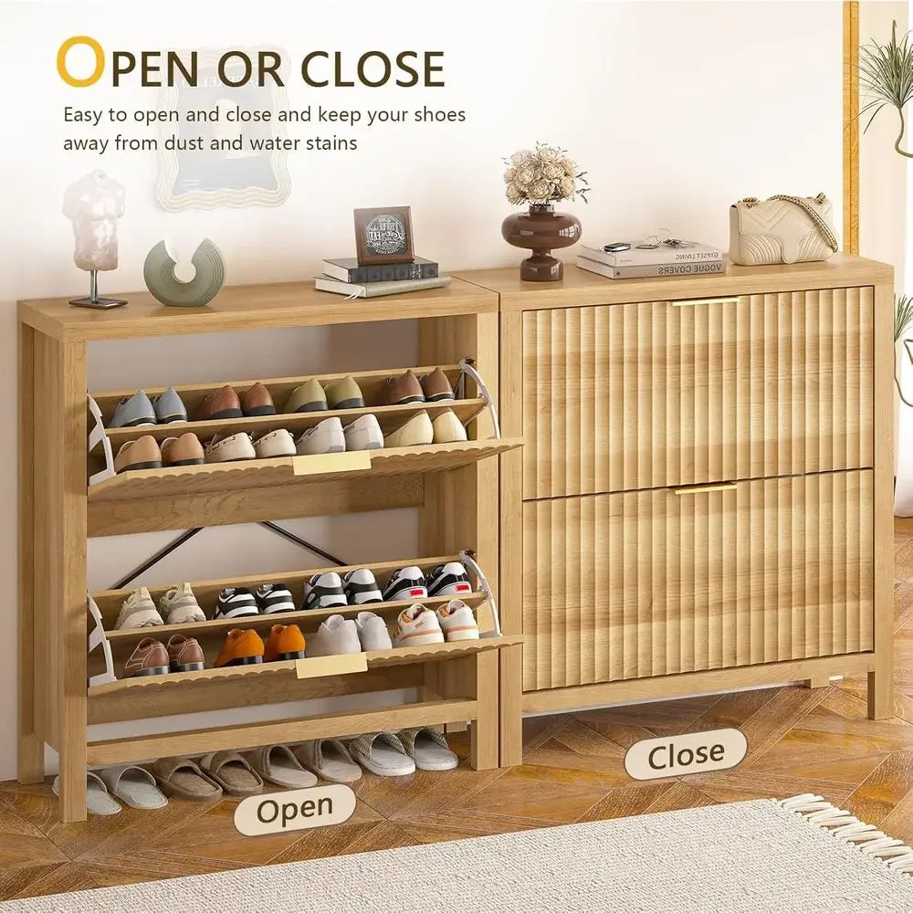 Oak Tall Shoe Organizer