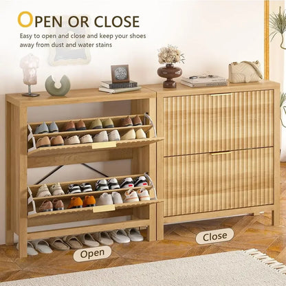 Oak Tall Shoe Organizer
