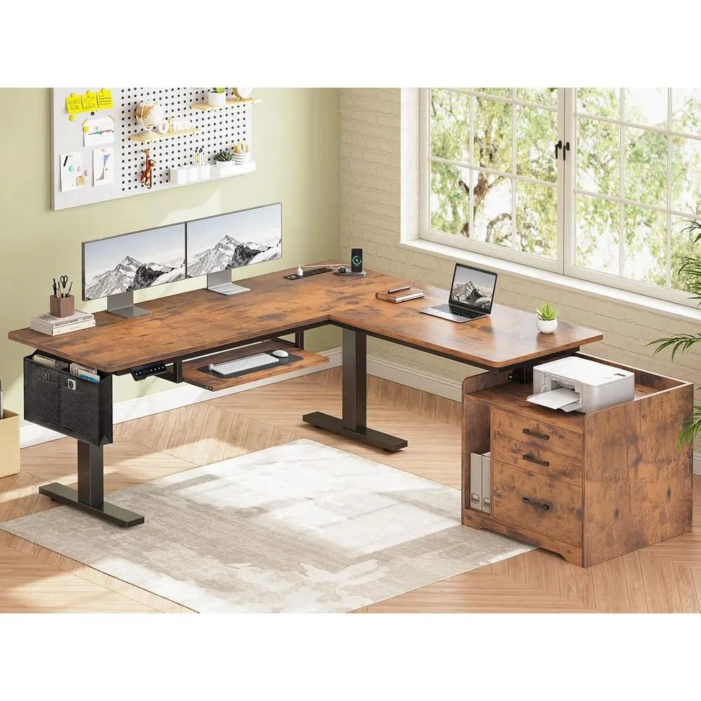 Oakhaven L-Shaped Cabinet Desk