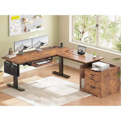 Oakhaven L-Shaped Cabinet Desk