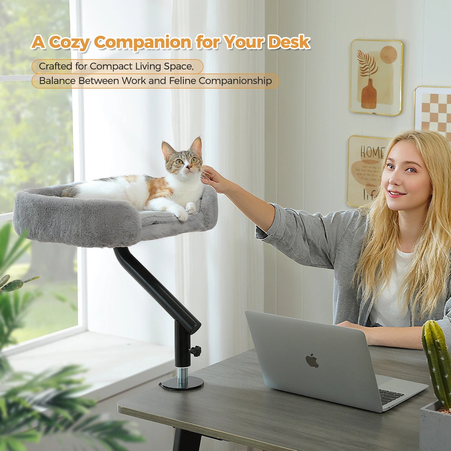360° Rotatable Cat Desk Bed