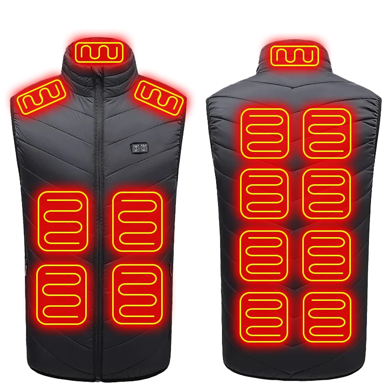 USB Heated Vest | 21 Heating Zones, 4-Switch Control