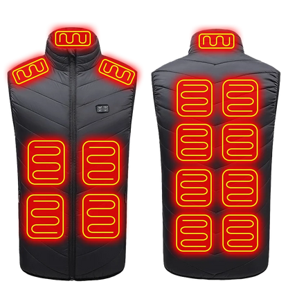USB Heated Vest | 21 Heating Zones, 4-Switch Control