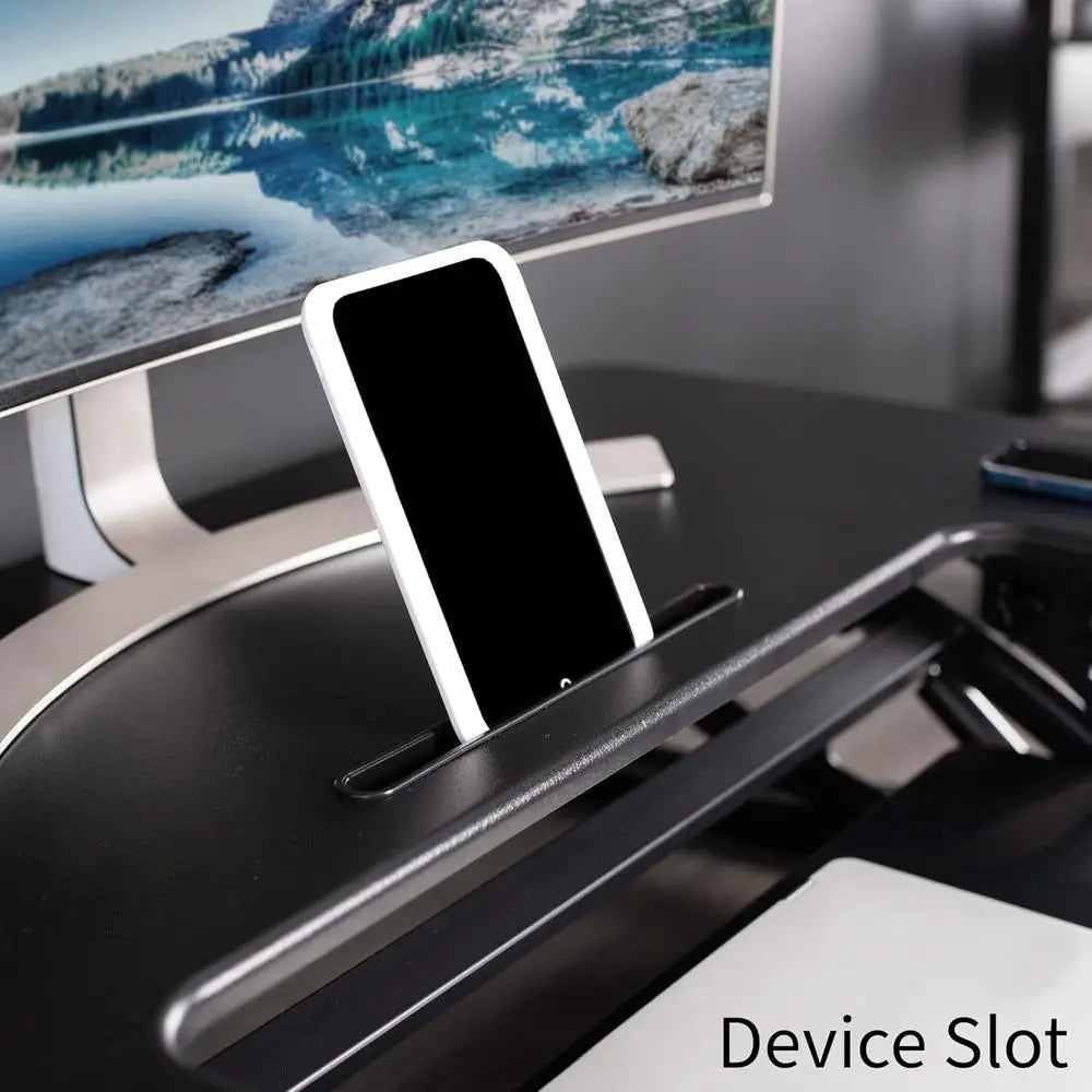 Adjustable Sit-to-Stand Desk Riser with Keyboard Tray