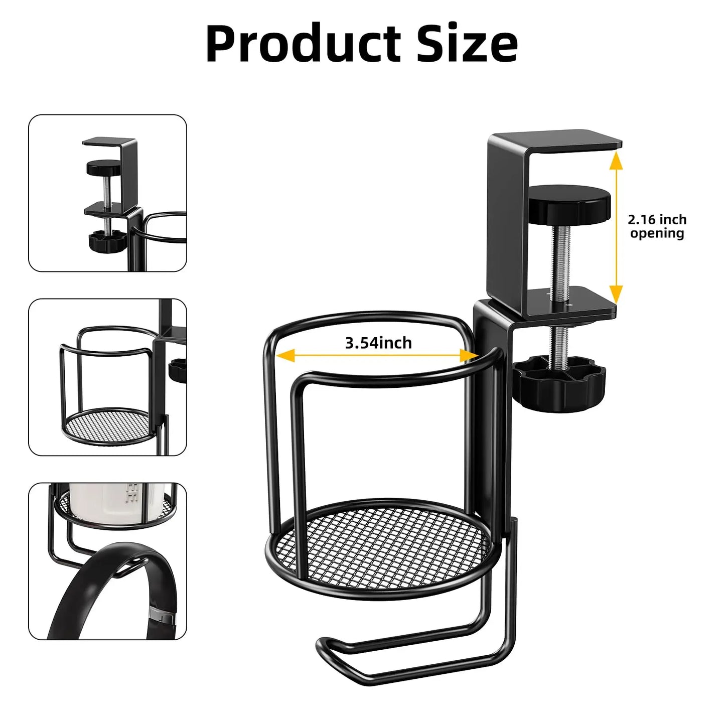 Desk Cup Holder with Headphone Hanger