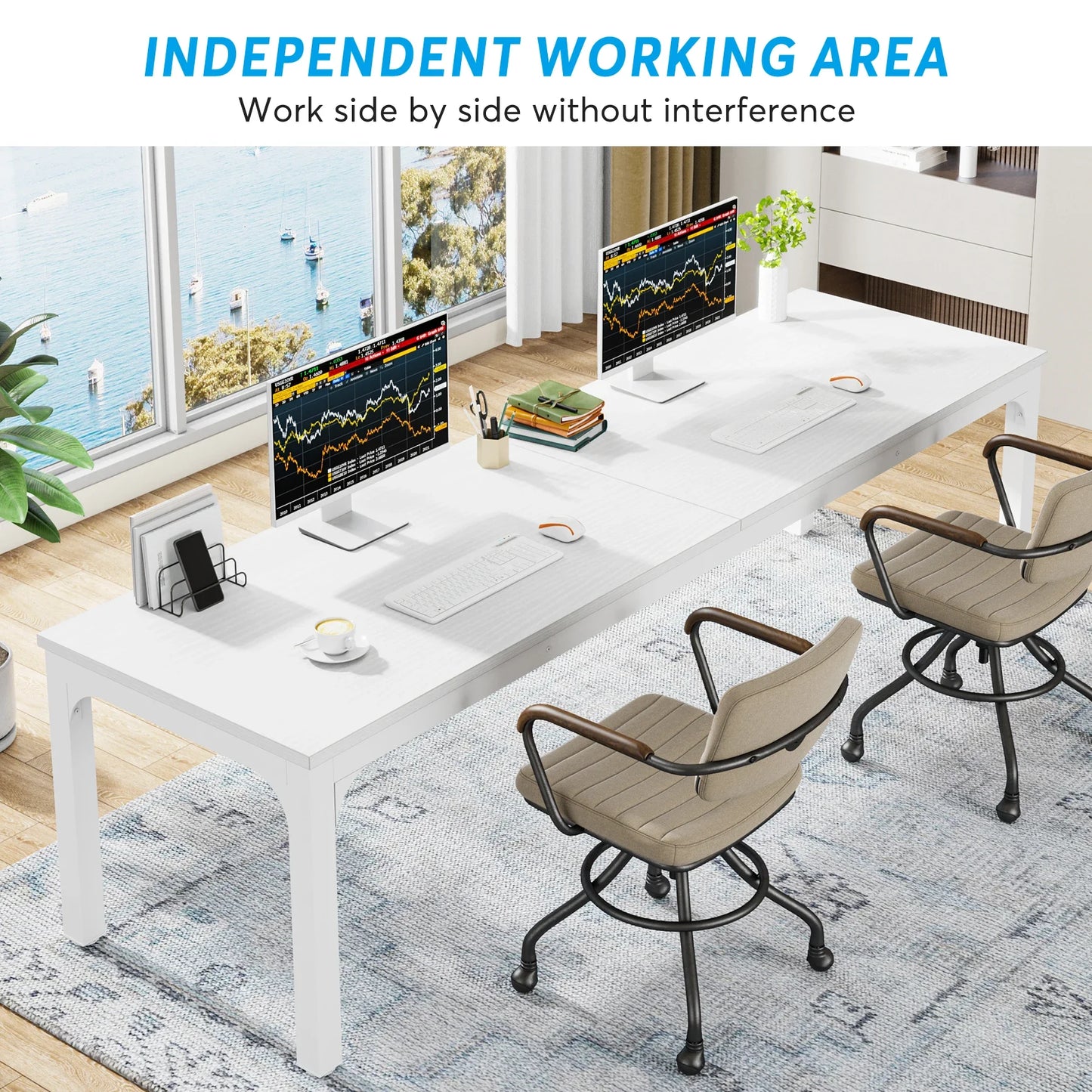 Tribesigns 78.7" Extra-Long Dual Workstation Desk