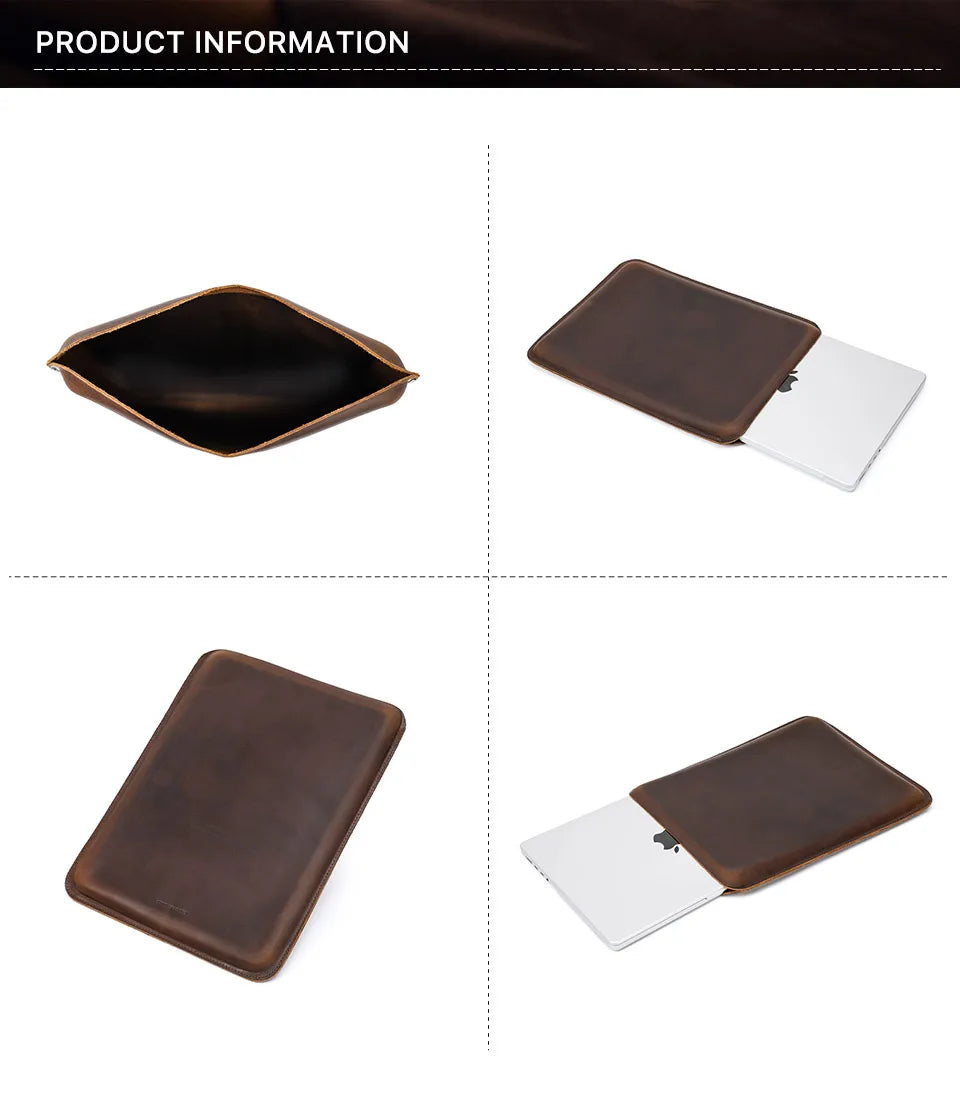 Luxury Genuine Leather Laptop Sleeve
