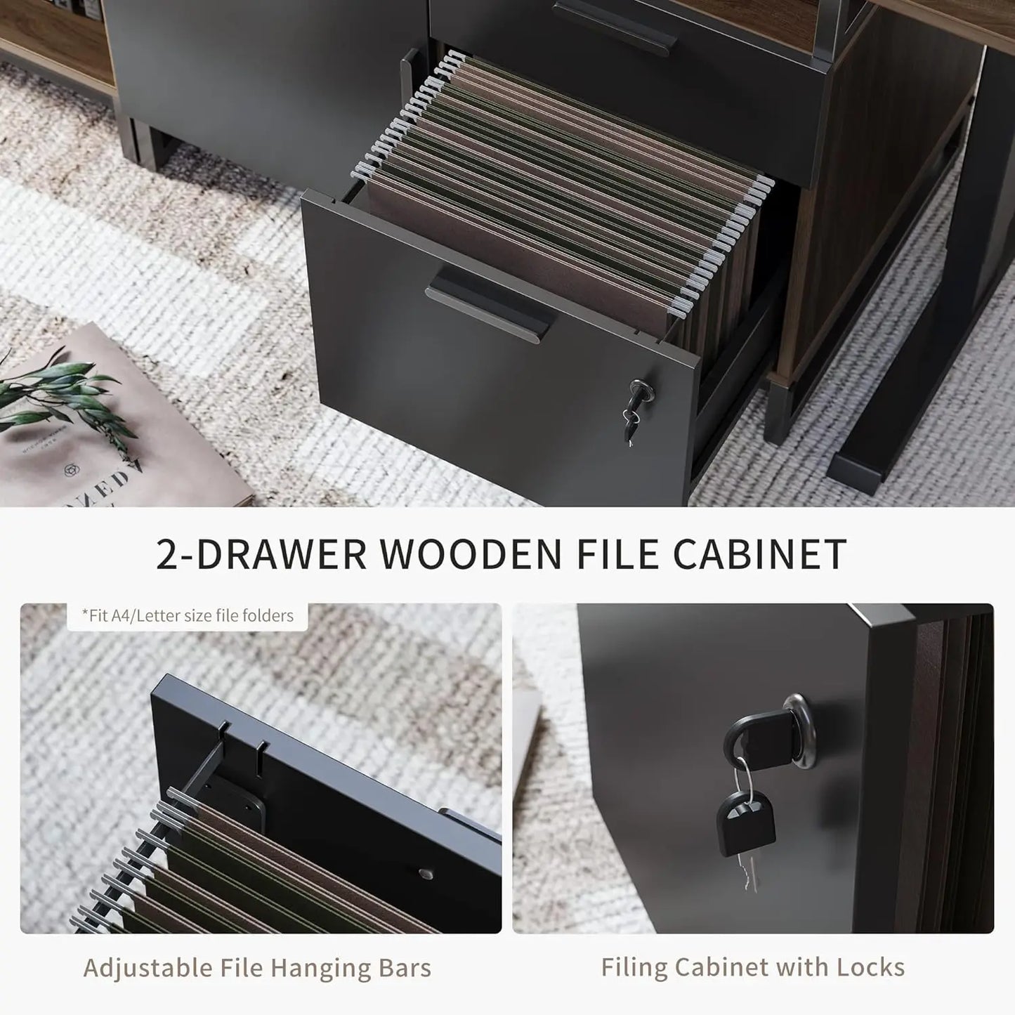 Camden 66" Electric L-Shaped Standing Desk with Storage
