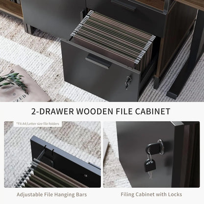 Camden 66" Electric L-Shaped Standing Desk with Storage