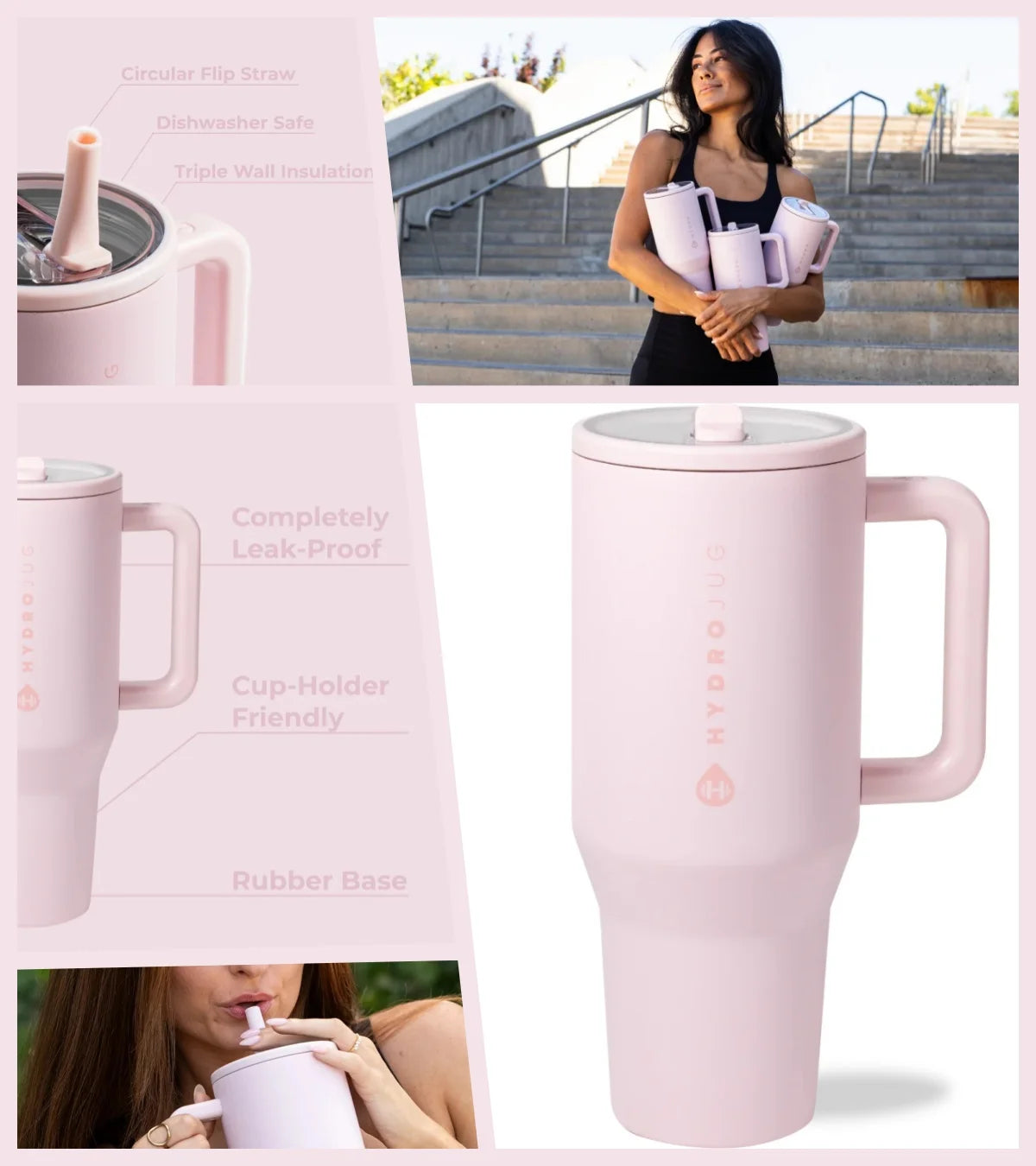 Insulated Tumbler with Flip Straw