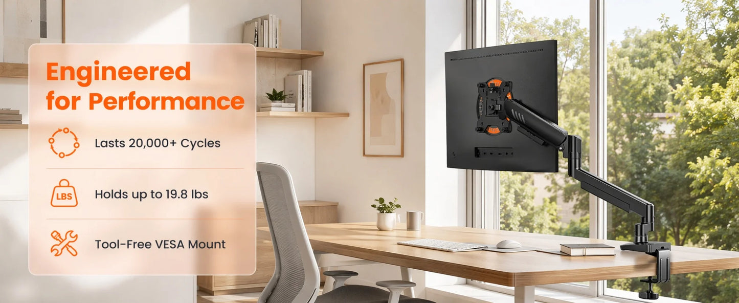 Kyspho Tool-Free Monitor Arm