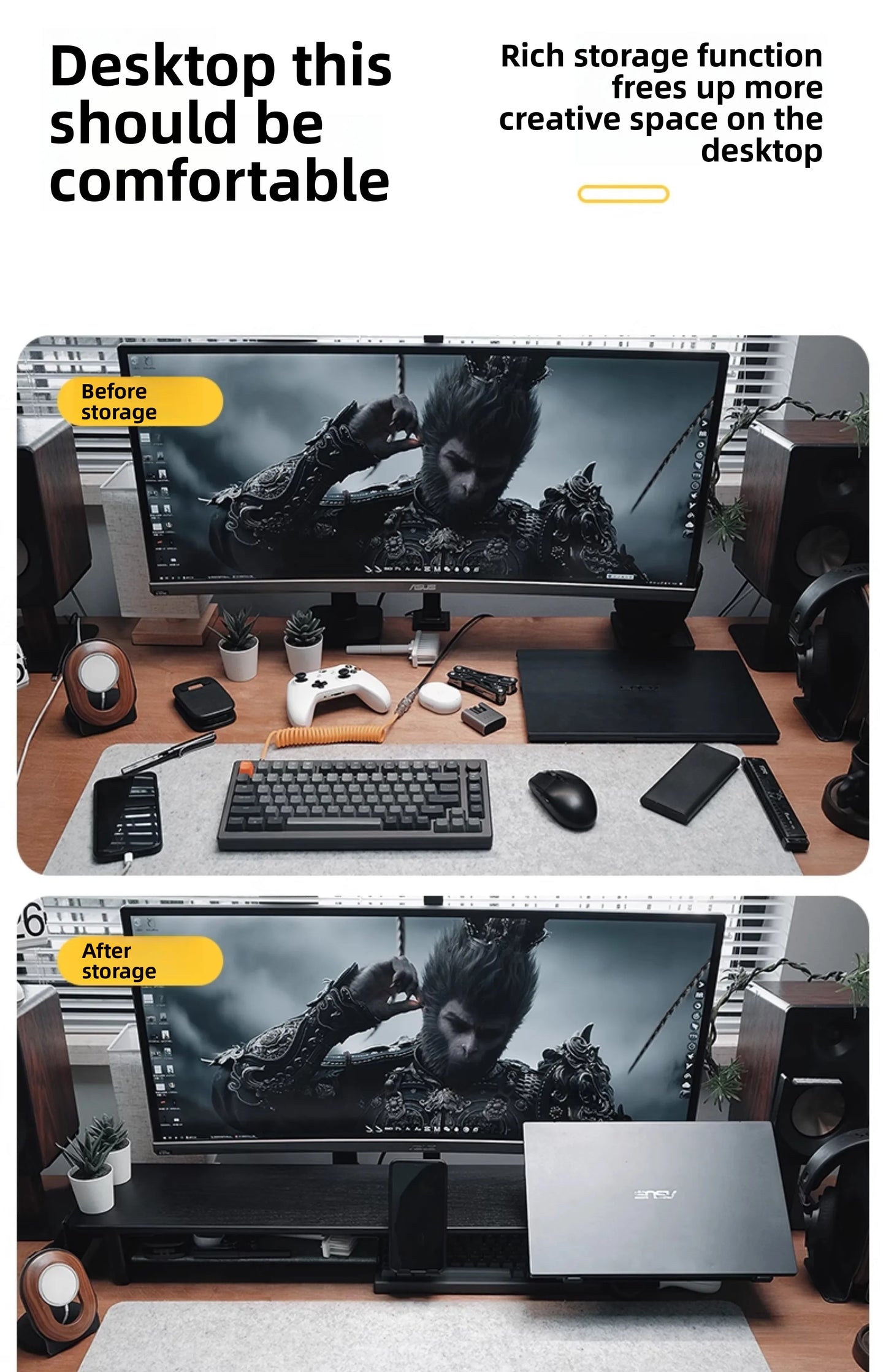 DeskMaster Modular Monitor Riser & Workspace Organizer