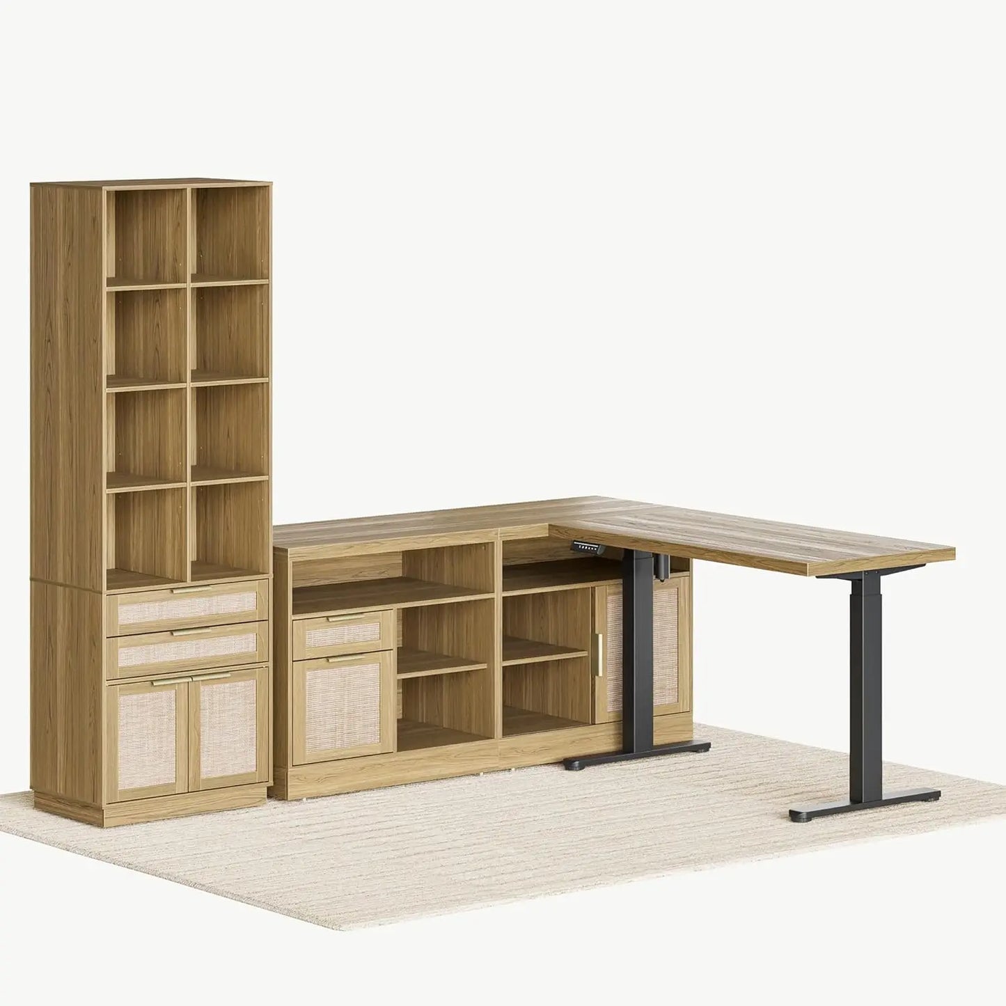 Sterling 48" Standing Desk & Bookshelf Set