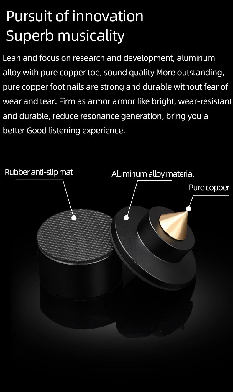 HiFi Speaker Spike Stand Foot Pads (4-Pack)