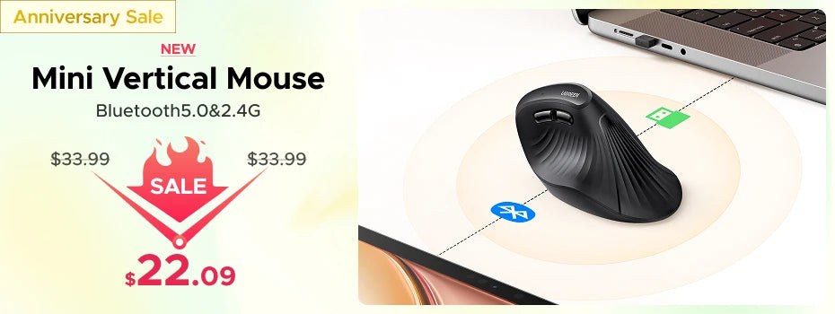 Vertical Ergonomic Wireless Mouse