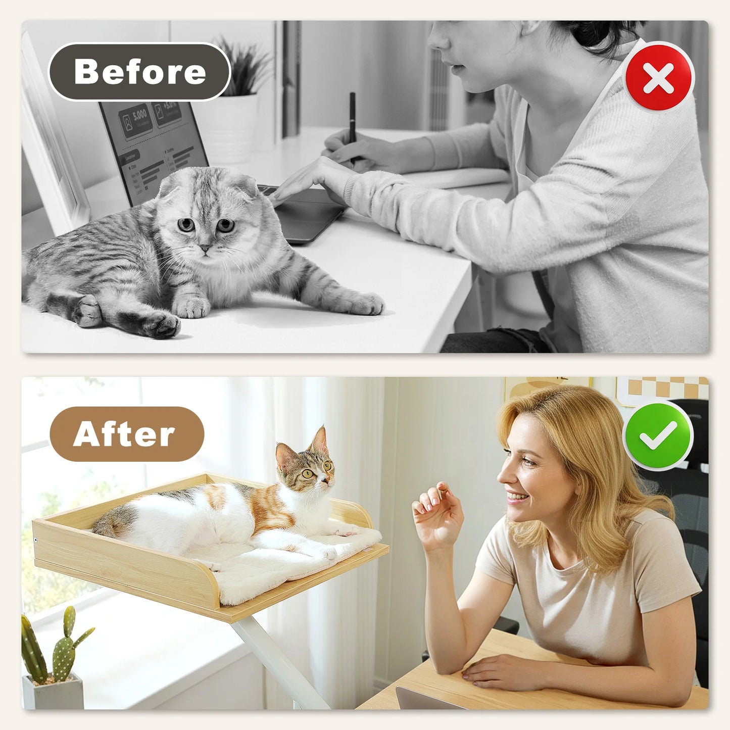 360° Rotatable Cat Desk Bed