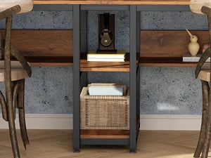 Two-Person Desk with Bookshelf