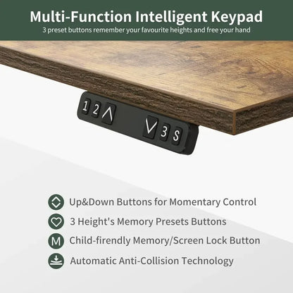 Premium L-Shaped Electric Standing Desk with Triple-Motor Lift & Storage