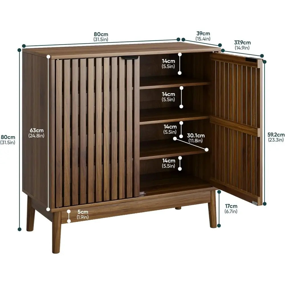 Ventilated Walnut Shoe Cabinet