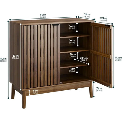 Ventilated Walnut Shoe Cabinet