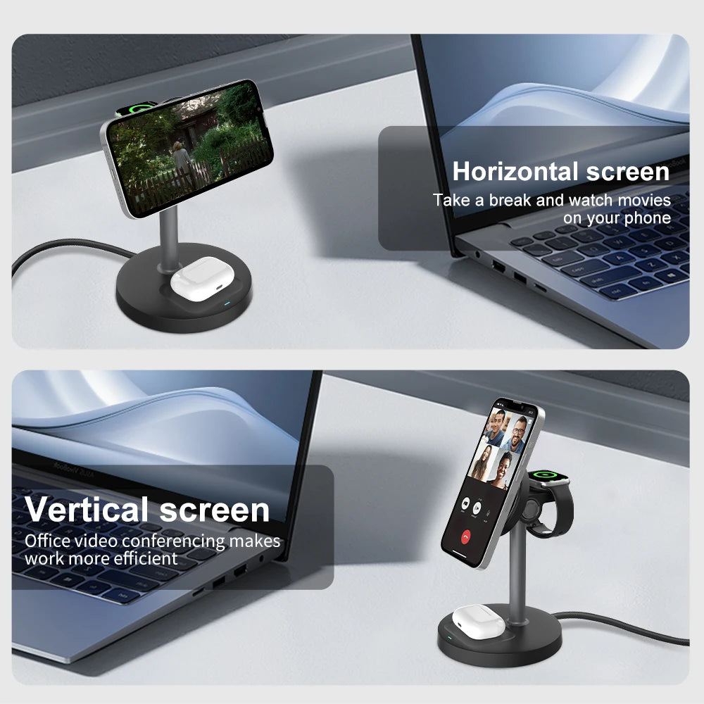 MagFusion Pro 3-in-1 Magnetic Wireless Charging Station