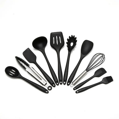 10-Pc Silicone Nonstick Kitchen Utensil Set