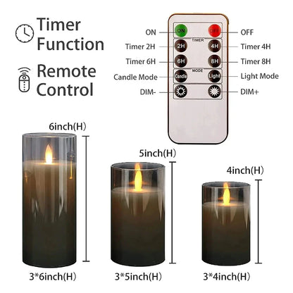 3-Pc Remote Control LED Flameless Candles