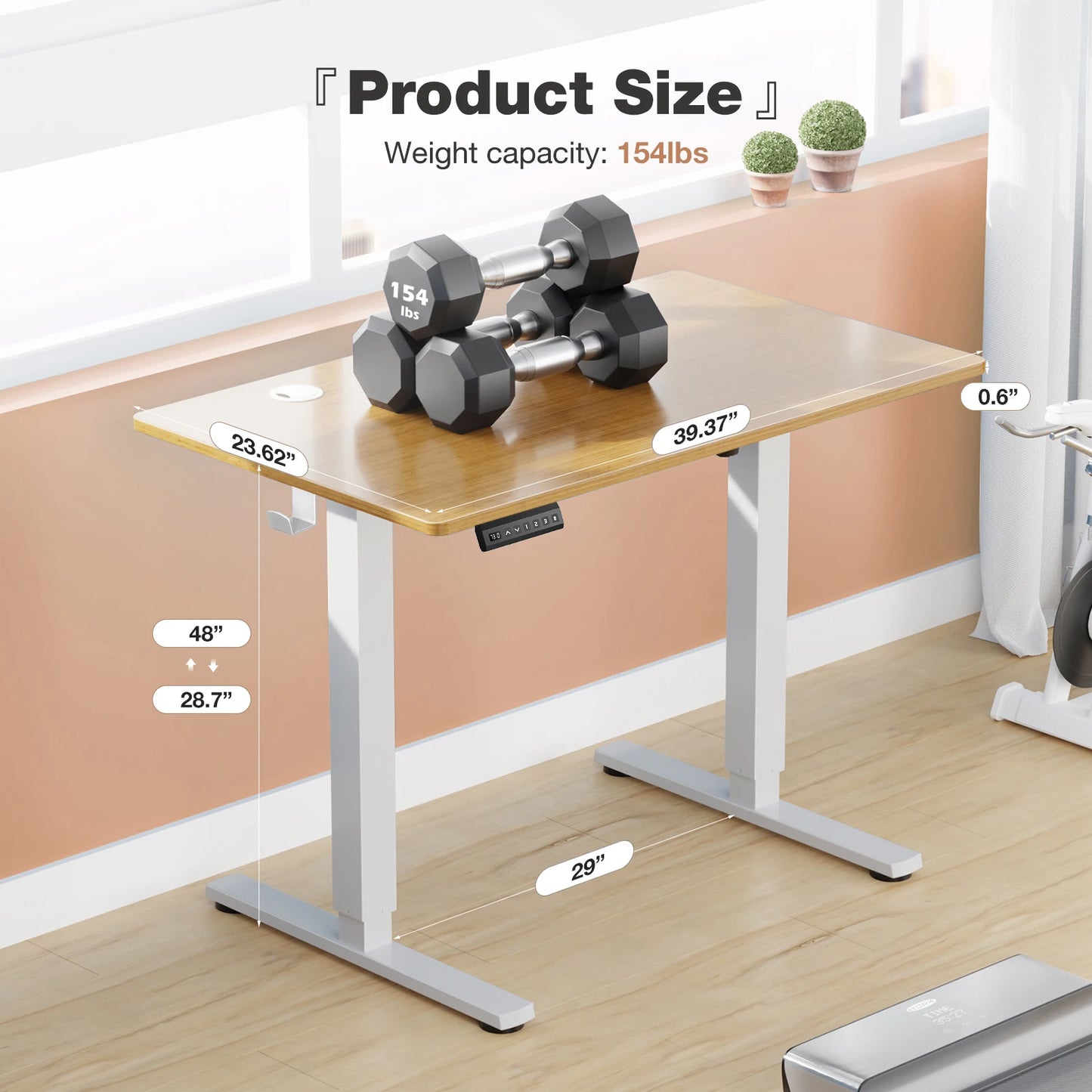 JHK 40x24" Electric Standing Desk