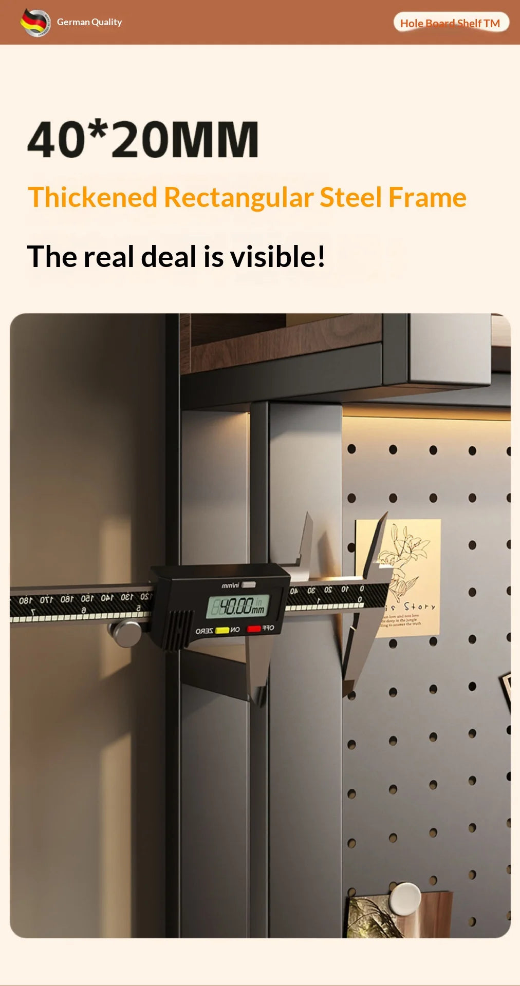 Pegboard Desktop Shelf Organizer