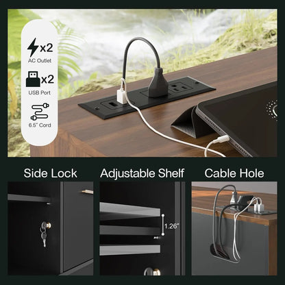 Westvale Filing Cabinet with Charging Station & Adjustable Storage